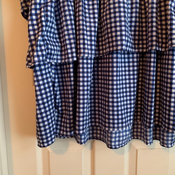 Gingham Print Embroidered Smock Dress - Picture 5 of 10